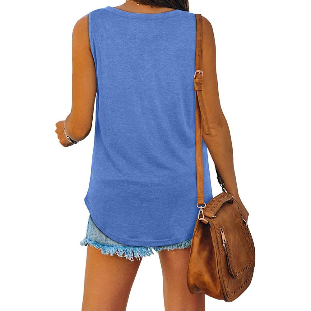 V Neck High Low Sleeveless Solid Color Tank Top For Women Stylish Women's Tops Casual Fashion Elegant Design Lightweight Comfortable Fit