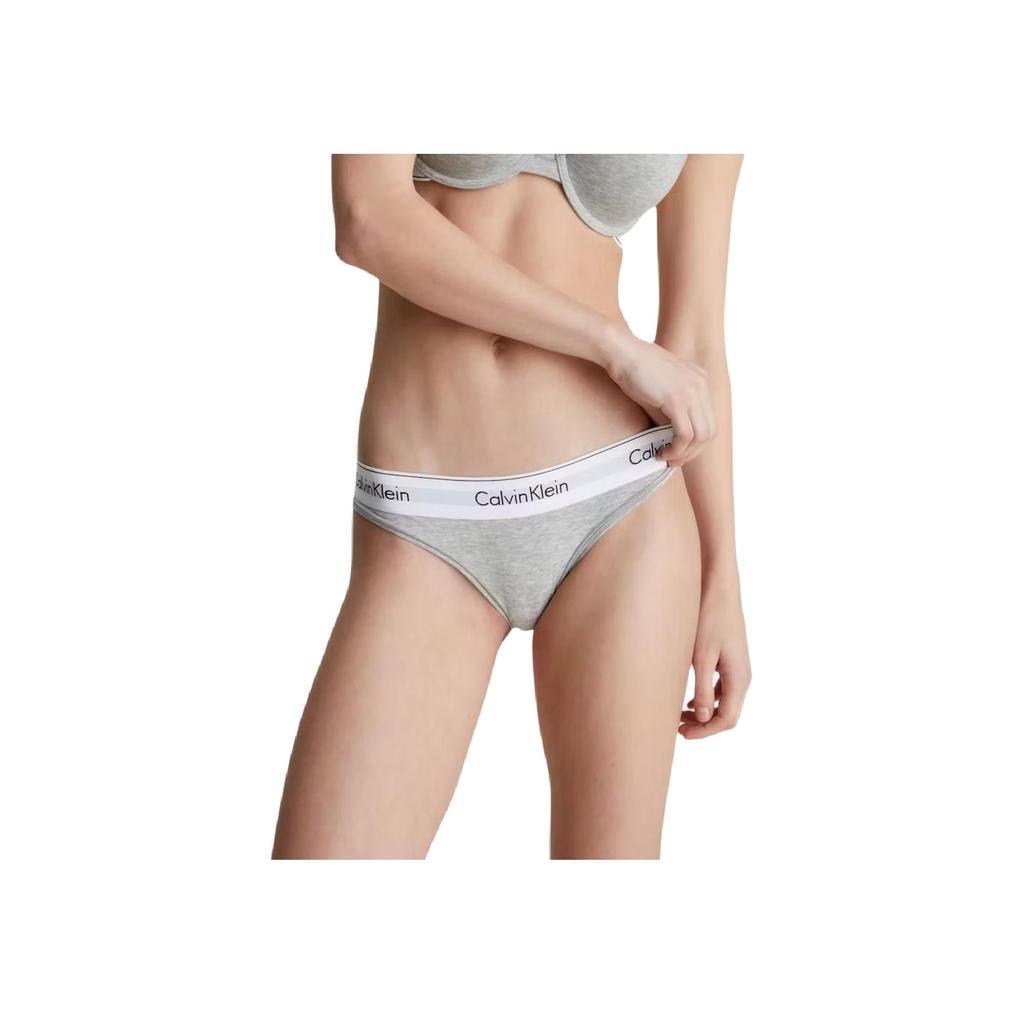 Calvin Klein Modern Cotton Bikini Slip Low Rise Slim Fit Dreieck Unterwäsche Damenunterwäsche Grau Stein-Blume F3787E020