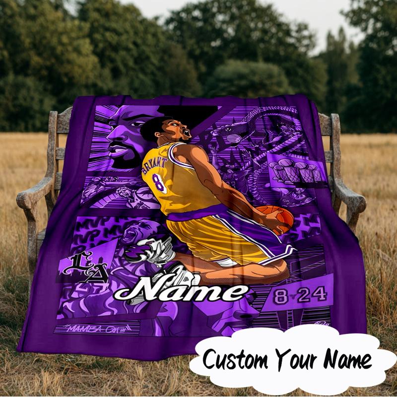 Custom Name Kobe's Legacy Art Blanket Ideal Bedding Blanket Perfect for Travel, Camping, Living Rooms, Offices, Sofas, Fan Christmas gift