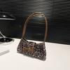 Leopard-print retro-chic handbag lady's casual high-end bow cross-commuter shoulder bag