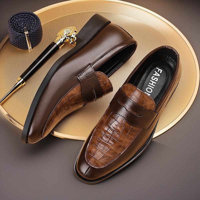 Spring and Autumn Men's Shoes Dress Casual Shoes Men's British Foot Set Large Size Leather Shoes Men's
