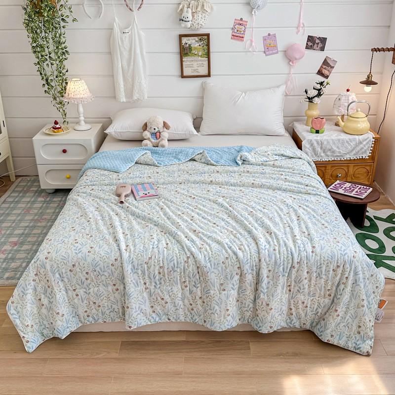 Soft Breathable Cotton-Feel Blanket Kids Lightweight Air Conditioning Quilt 150x200cm 200x230cm