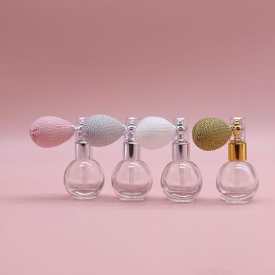 15 ml Ballon-Airbag-Parfümflasche, Sprühzerstäuber, nachfüllbar, rund, luxuriös, tragbar, transparent, leere Sprühzerstäuberflasche aus Glas