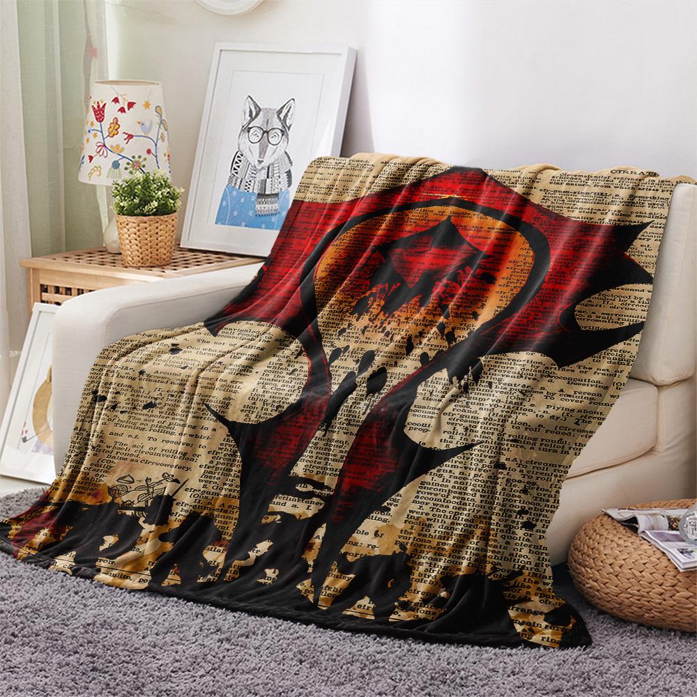 1pz Coperta in Flanella con Stampa Warcraft, Alta qualità Confortevole per Tutte le Stagioni, Decorazione per la Casa, Calore e Comfort, Perfetta per Regali di Natale