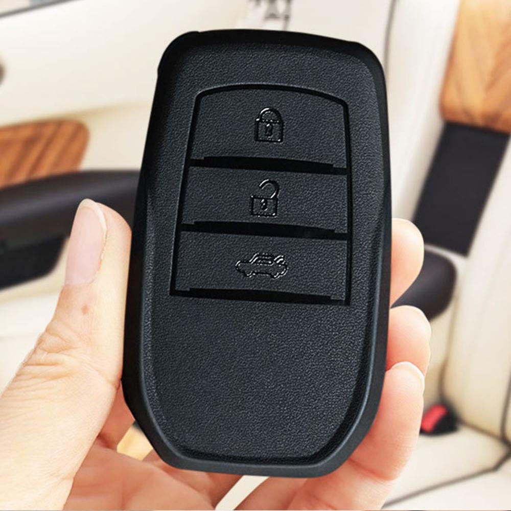TPU Car Key Cover Holder For Toyota Yaris Rav4 2021 Hilux 2024 CHR Revo Auris Innova 2/3 Buttons Remote Keychain Accessories