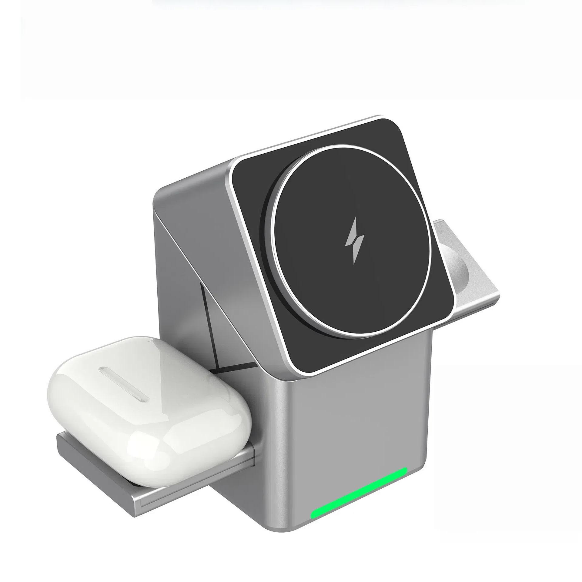 

Qi2 Magnetic Rubik s Cube 3-in-1 Wireless Charger - Electric Rotating 15W Fast Charging Stand Lightning (Flash) Edition