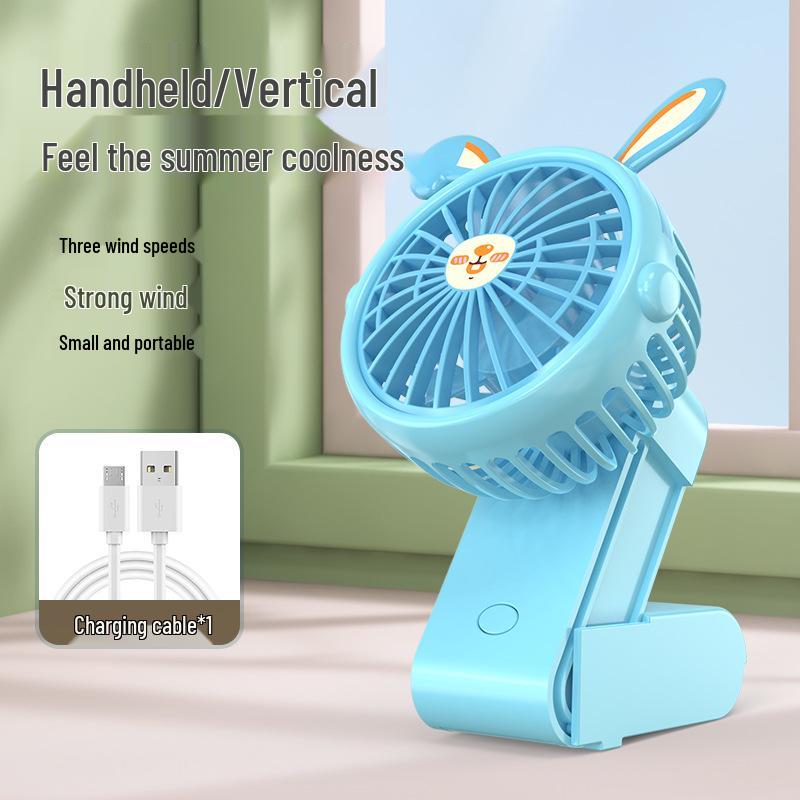 

Компактный портативный перезаряжаемый мини-мультяшный вентилятор – Идеально подходит для общежитий, улицы и студентов 13*7.8*8.5