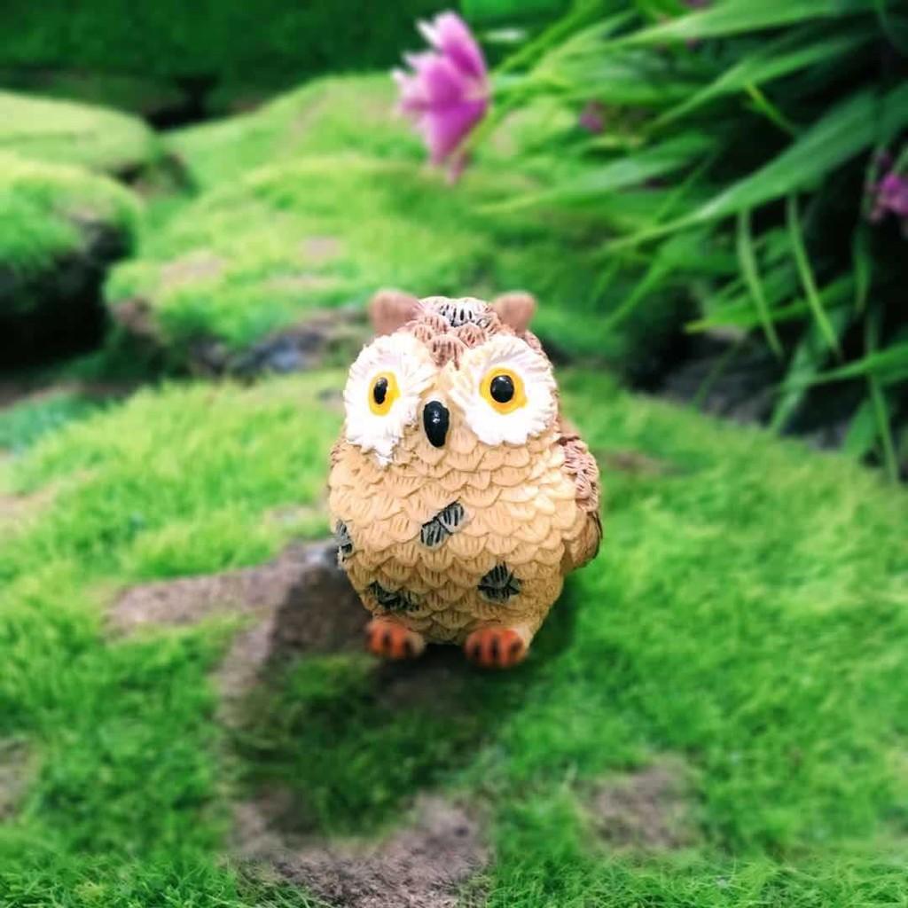 Adorable Resin Owl Figurine Miniature Garden Decor Cute Cartoon Animal Craft