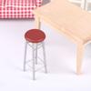 1:12 Dollhouse Miniature Bar Stool Chair High Stool Mini Round Stool Pocket Stool Model Furniture Decor Kid Toy