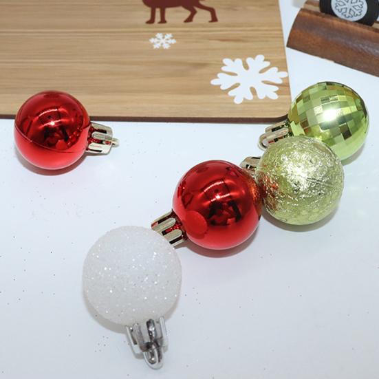 30 Pcs Mini Christmas Ball Ornaments Set 1.81 Inch Plastic Christmas Ball Hanging Ornaments with Glitter Tree Topper Star for Holiday Wedding Birthday