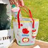 Jelly Beach Bag Waterproof Kawaii Print Pvc Storage Bag Transparent Travel Handbag Shoulder Bag Shopping Bag With Cute Pendant