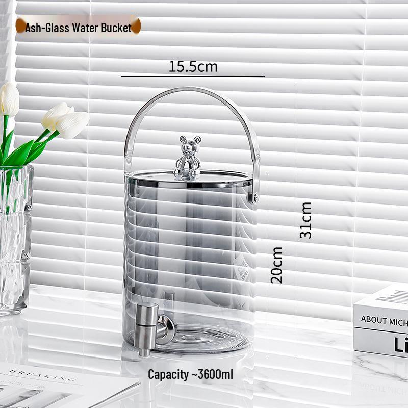 Elegant Glass Cold Water Kettle Set with Faucet - Large Capacity for Homemade Beverages