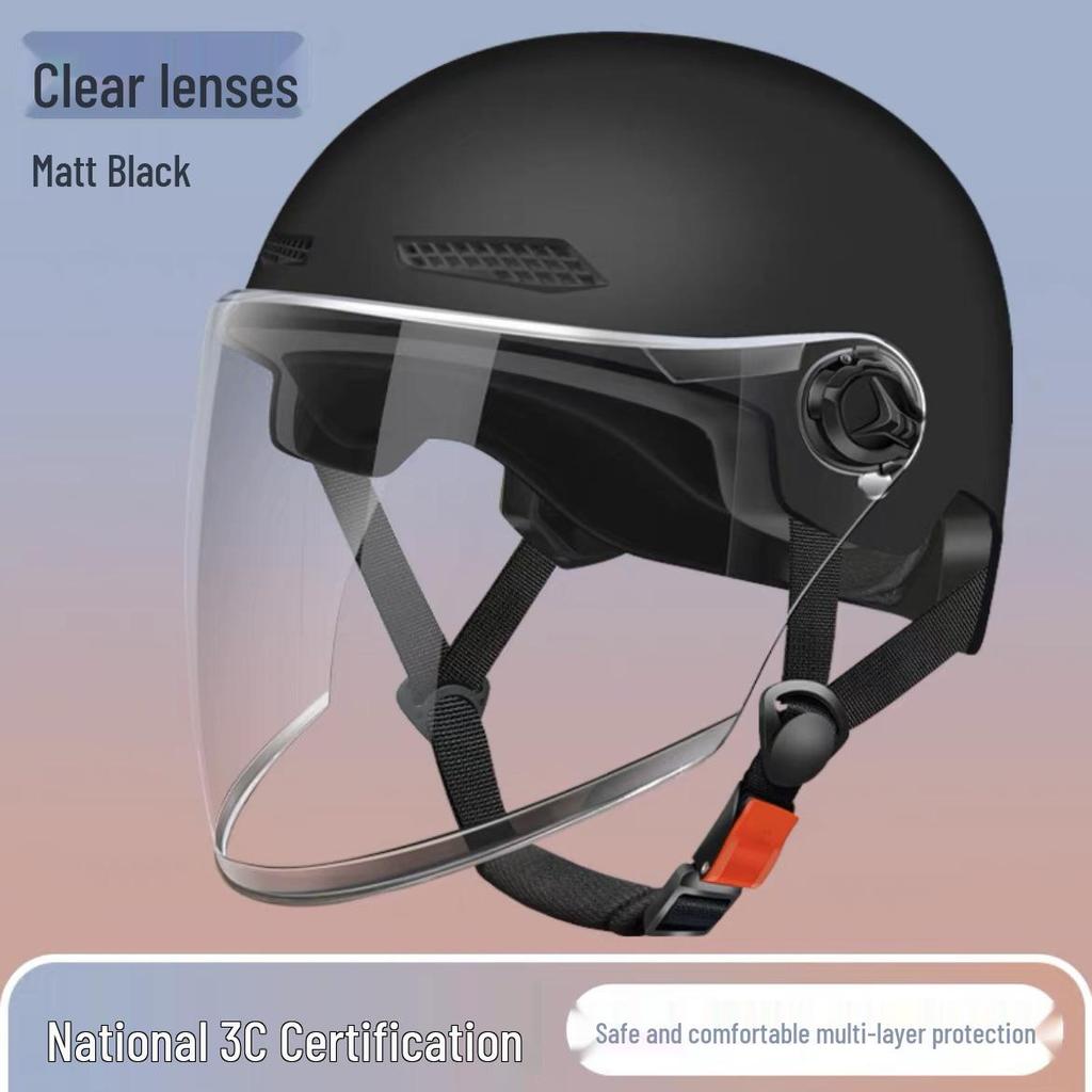 Unisex Summer Electric Vehicle Half Helmet for All-Season Use - Motorcycle Safety Helmet