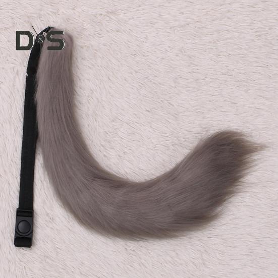Cosplay Fake Fox Tail Soft Fuzzy Plush Solid Color Adjustable Waist Circumference Elastic Band Performance Club Dance Paty Costumes Prop Artificial
