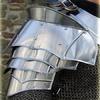 Steel Warrior Paulton Medieval Shoulder Armor - Dark Steel, 30 Cm Height, Adjustable