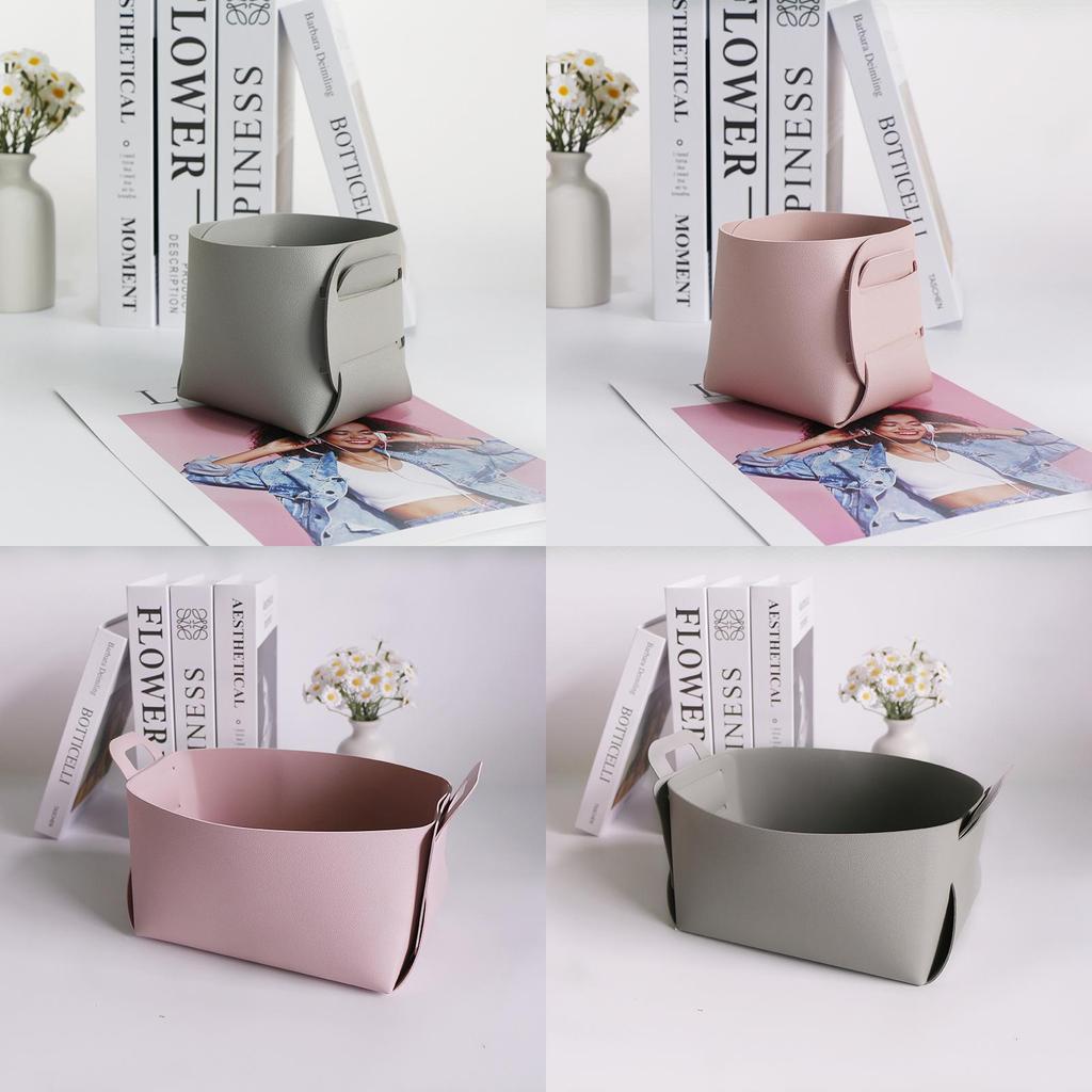 Nordic Minimalist Leather Desk Organizer With Foldable Design For Home Office And Study