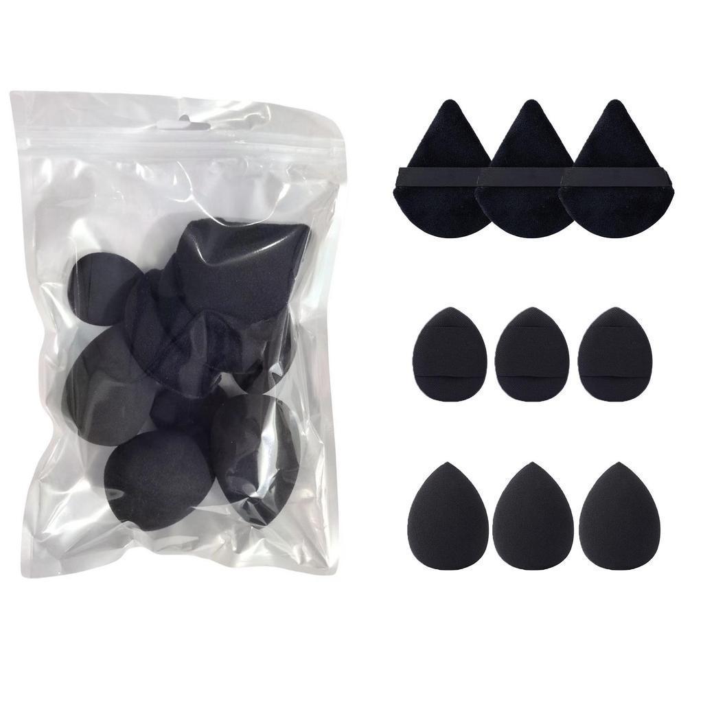 9-Piece Non-Absorbing Puff Makeup Sponge Set for Wet & Dry Use