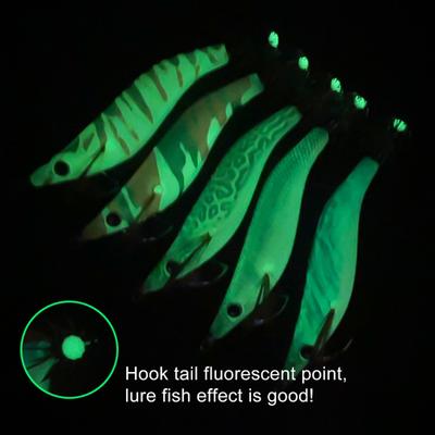 9CM/7G Glow-in-the-dark Shrimp Lure with Squid Hook Realistic Bionic Artificial Bait Saltwater Freshwater Bass Walleye Trout Fishing Accessories