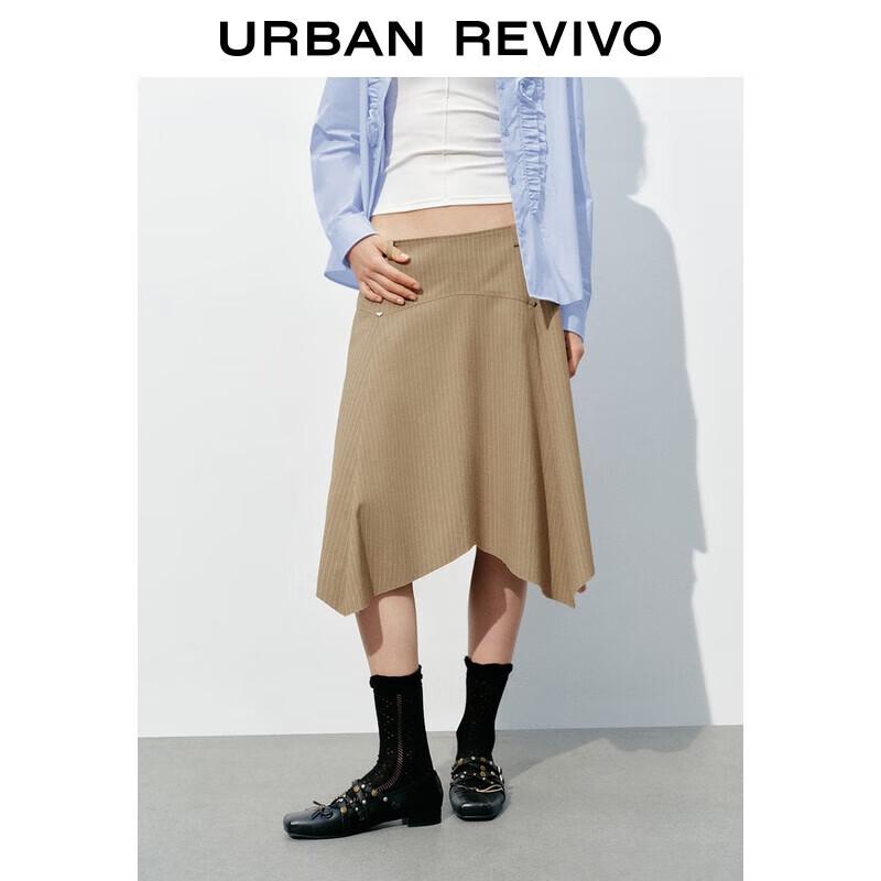 UR Women s Irregular Heart Stripe A-Line Midi Skirt M