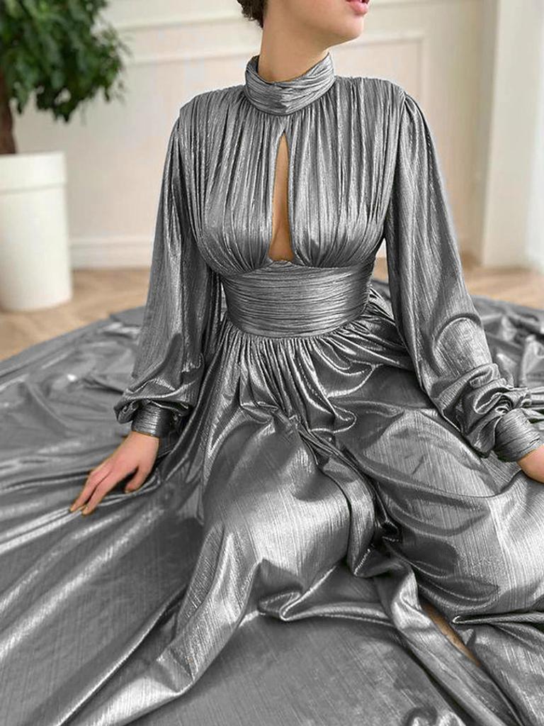 Abito Svasato alla Moda Slim Fit Nuova Stagione - Verde Avocado