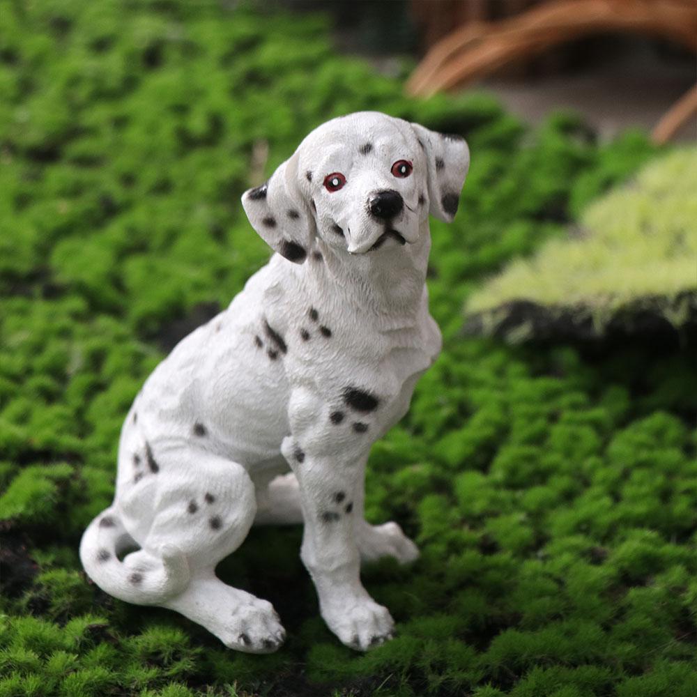 Resin Crafts Small Dog Statue Handmade Puppy Statue  Home Office Desk Decoration