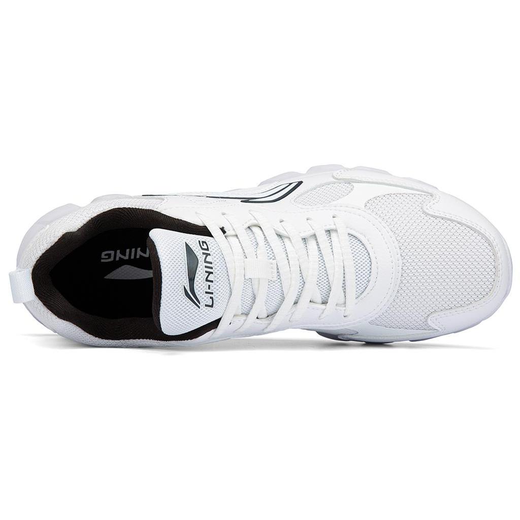 New LiNing Abrasion Resistant Breathable Low Top Casual Running Shoes Men's White Black ARSR059-5