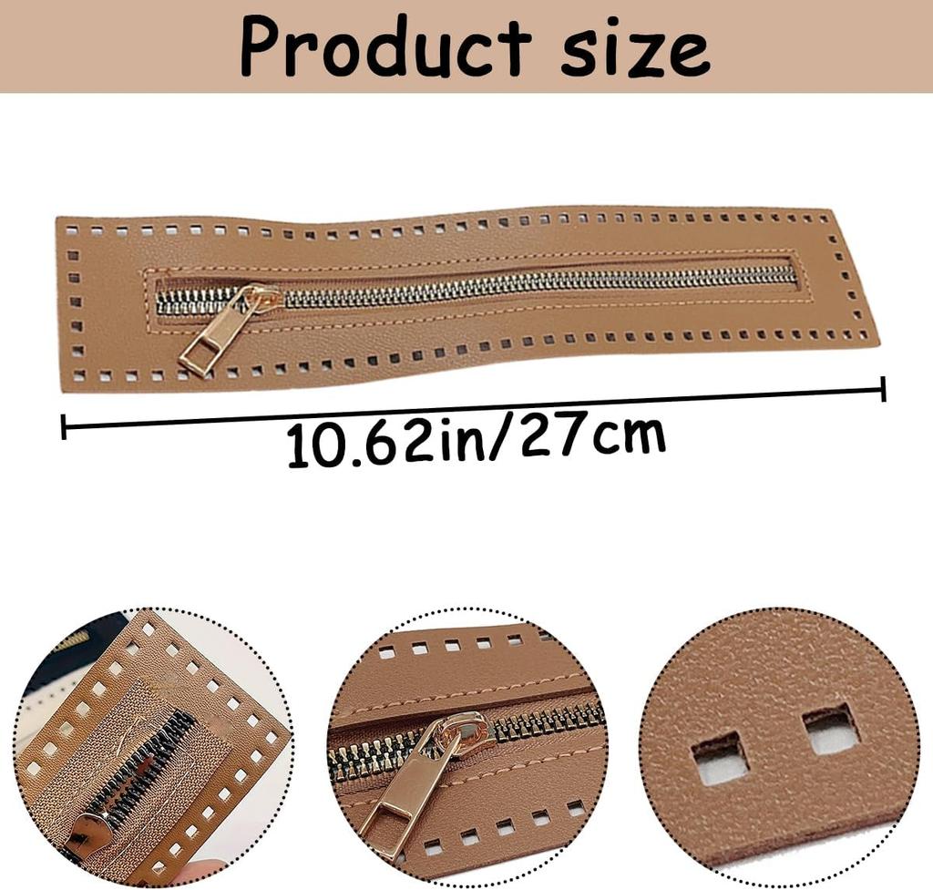 3 Synthetic Leather Zippers with Sewing Zipper Synthetic Leather Zipper with Zipper Black Sewing Zipper Cotton Zipper DIY Zipper Handbags