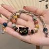 Colorful Cord Black Cat Bracelet Ceramic Beads New Fall Fashion Unisex Animal Jewelry