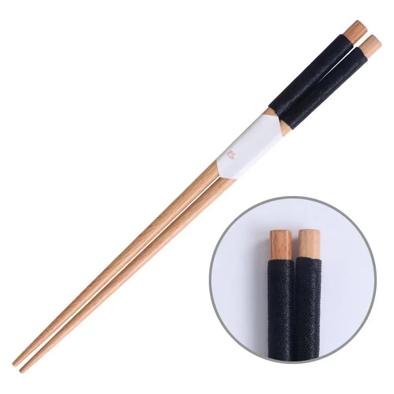 Håndlaget japansk naturlig kastanjetre Sushi spisepinner Sett verdi gave Sushi kinesisk mat Tie Line