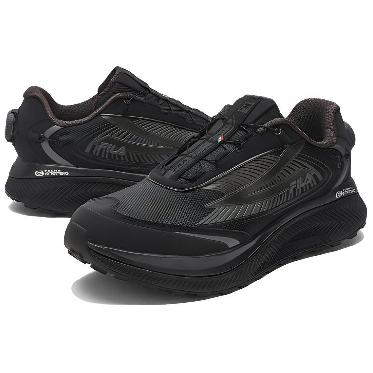 FILA Boa Wolf 1+ Fabric Synthetic Leather Comfortable Casual Low-Top Lifestyle Shoes Men sneaker Black A12M341213FBB