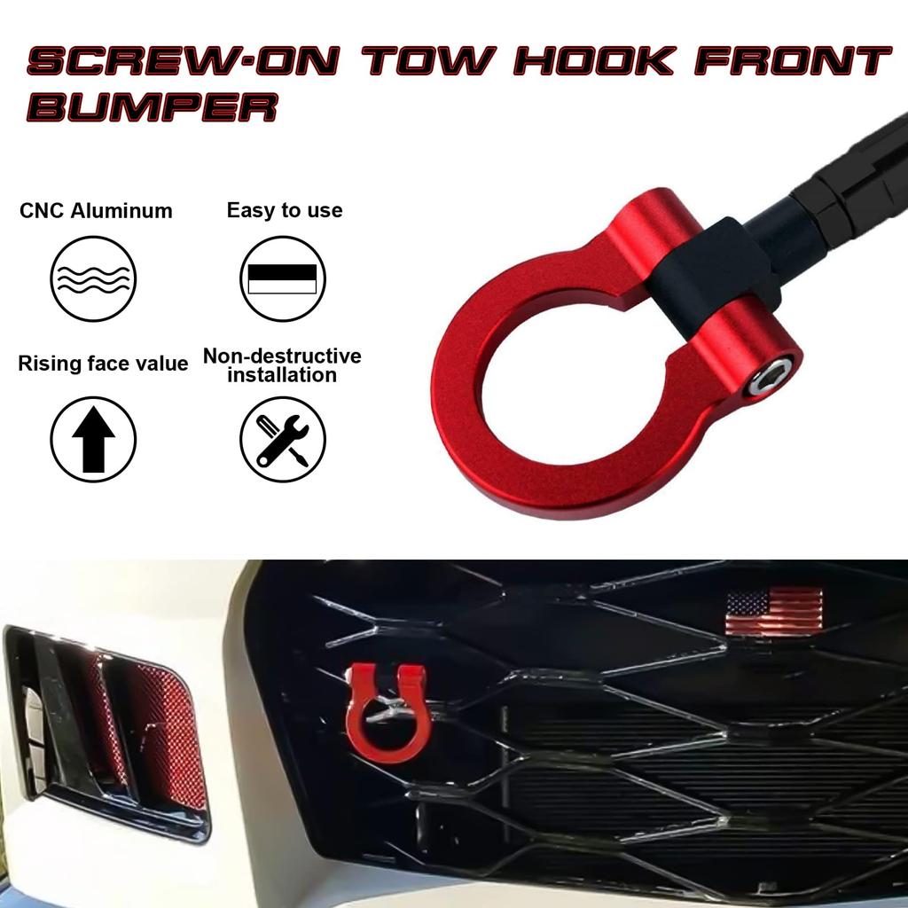 Xotic Tech Sport Truck Racing Style CNC Aluminum Threaded Tow Hook Front Bumper Chevrolet