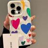 Colorful Love Heart TPU Soft Phone Case for iPhone 17Air 16 17 Pro 15 14 13 11 12 Pro Max 15 Plus Fashionable Shockproof Cover
