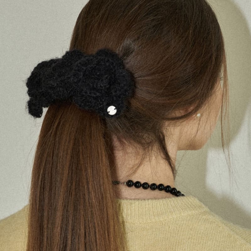 Slowslowly Camellia Handmade Crochet Mohair Knit Big Hairpin _ 4Color