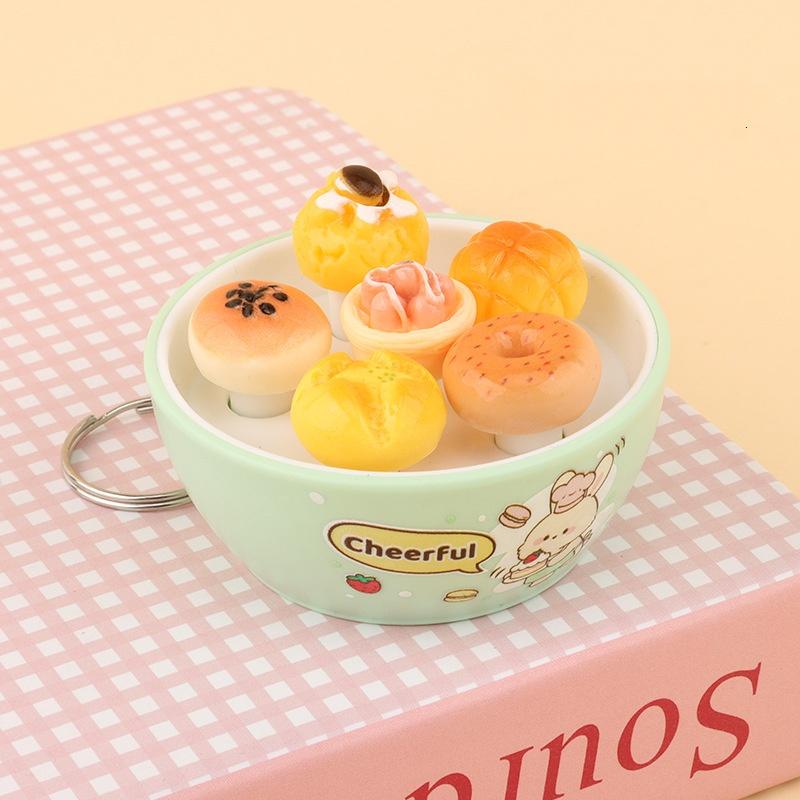 Durable Stress Relief Fidget Keychain Mini Simulation Fruit Bowl Mole Toy Waterproof for Outdoor Daily Use Relaxation