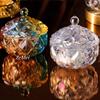 Circular Crystal Glass Storage Jar,Jewelry Organizer Candy Glass Jar With Lid Aromatherapy Candlestick Container Home Decoration