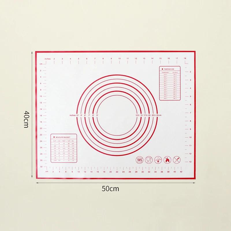 Non-Stick Silicone Pad Baking Sheet Cupcake Dessert Mat Baking Mat with Scale Pastry Boards Cookie Decorating Tools - 45x60cm