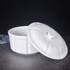 Pure White Ceramic Stew Pot with Lid - Large Double Boiler for Soups, Bird's Nest, Sugar Water, and Steamed Egg Dishes