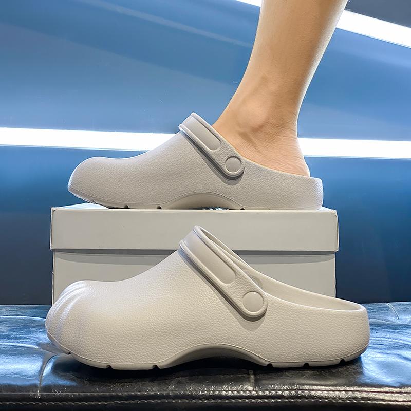 Lightweight Chef Shoes Closed Toe Rubber Sandals Men Clogs Garden Shoes Barefoot Zuecos Hombre Cholas Man Summer Beach Shoes