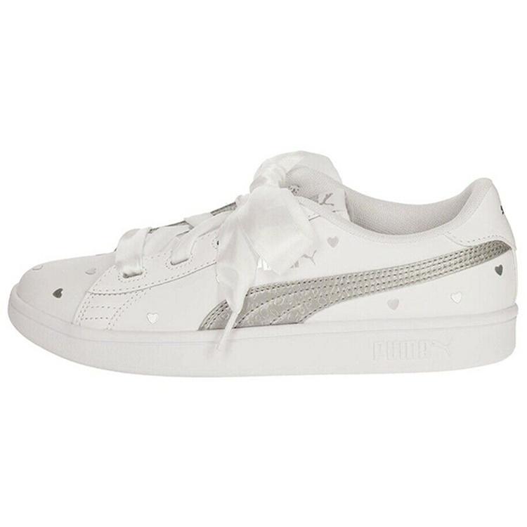 (WMNS) PUMA Smash V2 Ribbon Retro Low Tops Casual Skateboarding Shoes White Women s 370782-02 EU 39