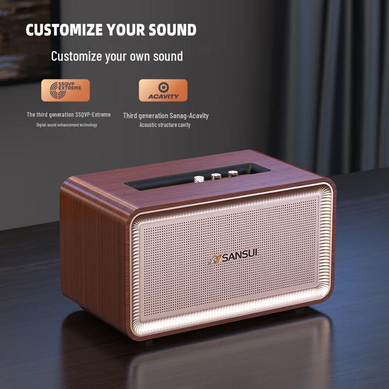 SANSUI Hi-Fi Wireless Bluetooth Speaker CN Plug (adapter Included)