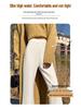 Women's High Waist Velvet Cashmere Flare Pants - Winter 2025, Slimming Ruffle Hem, Casual Floor-Length Style