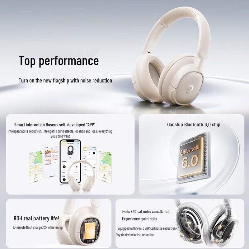 Baseus BH1 NC AI Translation Noise-Cancelling Over-Ear Headphones