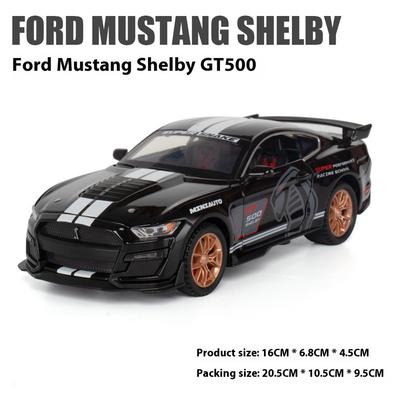 1:32 Ford Mustang Viper GT500 Coche Deportivo de Aleación Modelo Diecast Sonido Luz Juguete Colección de Hobby Adornos Finos Decorativos Regalo
