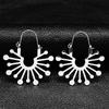 Trendy Yoga Lotus Flower Earrings Stainless Steel Gold Color Hoop Earrings for Women Jewelry boucles d'oreilles E9360S01