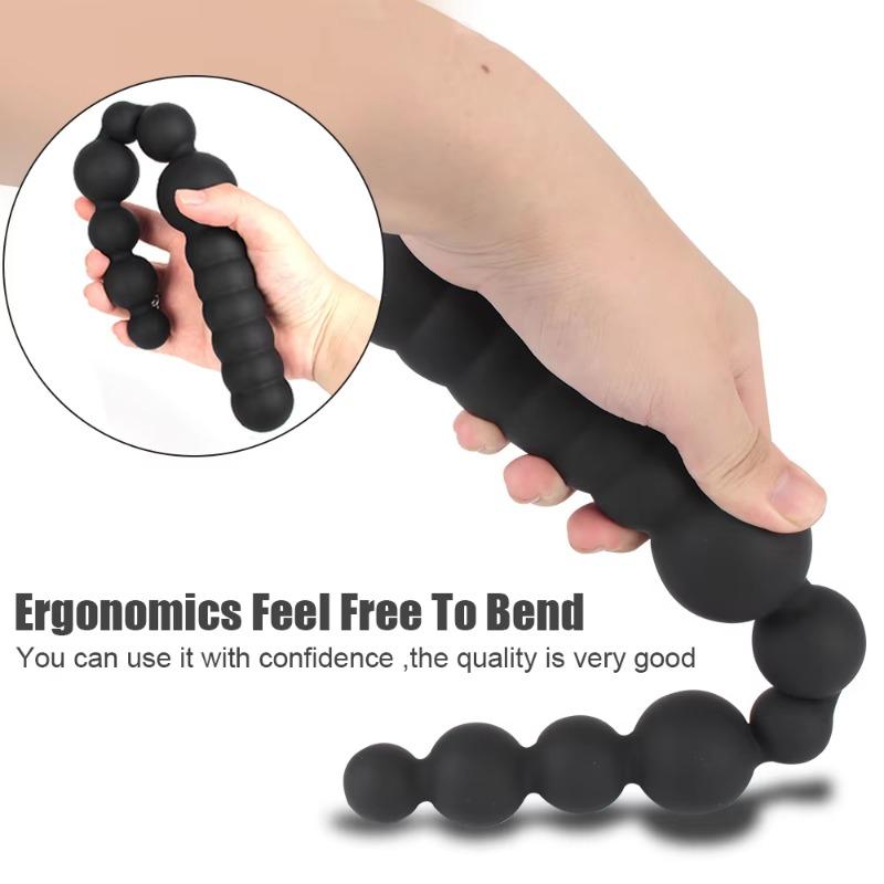 Anal Beads Soft Silicone Dildo Prostate Massage SM Game Butt Beads Expansion Anus Dilator Masturbator Sex Toys for Women Men