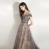 Banquet evening dress women's 1011 new host party dress thin dignified heavy handmade daily dress