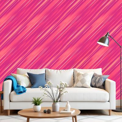 Abstract Pink Diagonal Stripes Wallpaper 22.83"X118" Waterproof Wallpaper for Living Room/Bedroom/Bathroom PVC Wall Sticker
