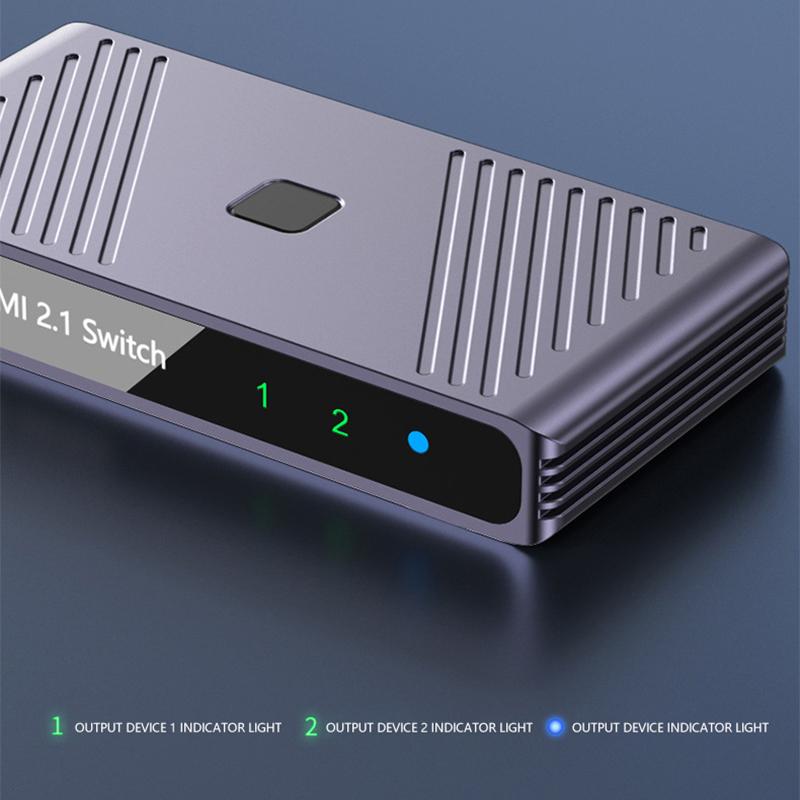 

Q802 8K HD Video Splitter HDR 2 In 1 Out Mirror Screens Video Transfer Adapter As Shown A