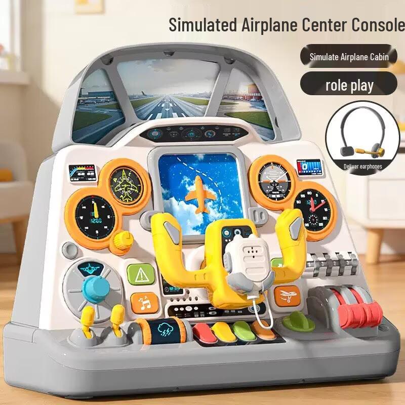 

Montessori Baby Airplane Cockpit Steering Wheel Toy: Educational Driving Simulator for Early Learning
