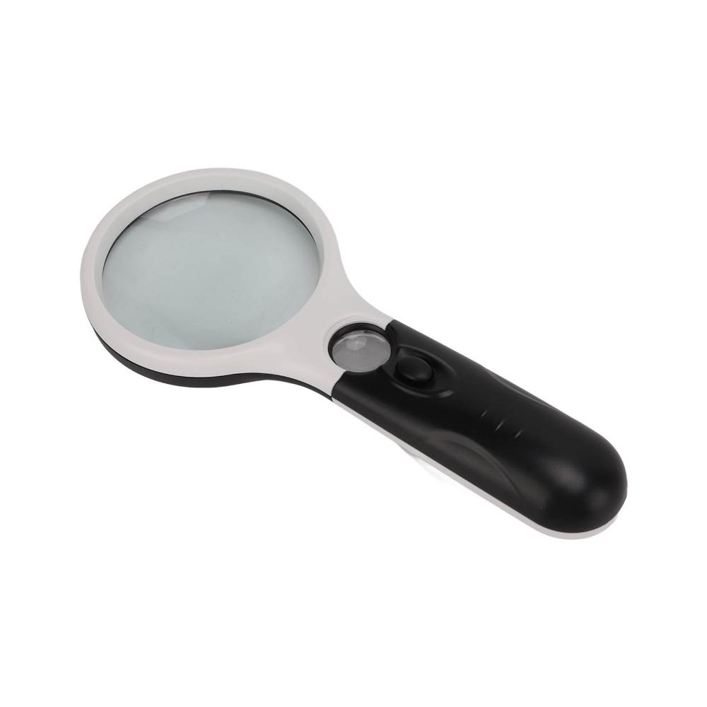 10X 45X Magnification Lighted Magnifying Glass Double Lens with LED Light Pocket Magnifying Glass Acrylic and Glass Portable